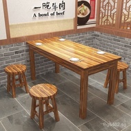 Solid Wood Breakfast Snack Shop Dining Table Fast Food Table Combination Table and Chairs Restaurant