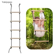 Yabijojojo Rope Ladder 5.6ft 5 Steps 220lbs Bearing Wooden Kids Climbing Rope Ladder With Hanging St