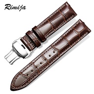 Strap Butterfly buckle leather strap men s cowhide manipulator for Casio Tissot King of Longines Lad