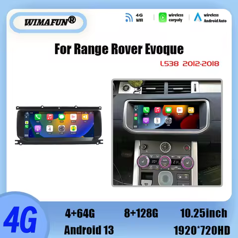 10.25" For Range Rover Evoque L538 2012-2018 Android 13 Qualcomm GPS 4G Navigation Radio Multimedia 
