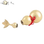 SUEREN Brass Gourd, Brass With Leaf Feng Shui Gourd, Statues Open Cover Smooth Surface Wu Lou Gourd 