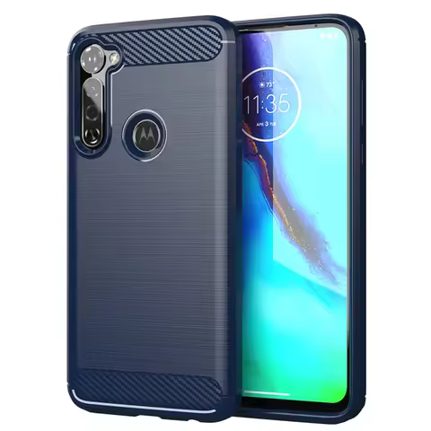 Shockproof Carbon Fiber Case for Moto G Stylus Brushed Texture Rubber Silicone Case for moto g pro S
