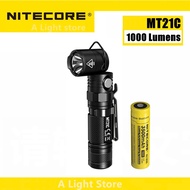 NITECORE ไฟฉาย MT21C หล่อแบบพกพาไฟฉายแบบปรับได้90องศา1000LM อเนกประสงค์รองรับไฟฉายแบตเตอรี่18650