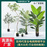 Artificial Fake Jacarandai Potted Plant Decoration Tree Green Flower Blue Traveler Banana High Home 
