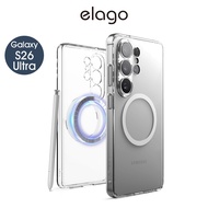 < elago > Galaxy S26 Ultra Magnetic Shock-Resistant Frame Transparent Hybrid Phone Case [Lens Area P