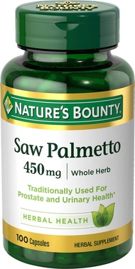 Nature's Bounty Saw Palmetto, Herbal Health Supplement, Prostate and Urinary Health, 450 mg, 100 Cap