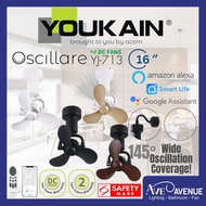 YOUKAIN by Acorn Ocillare YJ-713 Smart WiFi DC Motor Corner Ceiling Fan or Wall Fan 16 Inch Remote