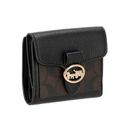 [Coach] Half Wallet 7250 Signature Women's Im/Brown/Black