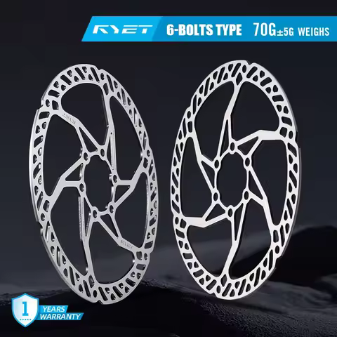 RYET Disc Brake Rotor 140mm160mm/180mm Superlight 70g 6-Bolt Stainless Steel MTB/Road Bike - Shiman/