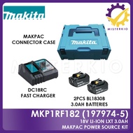 Makita Battery Charger Set (2pcs 3.0AH Batteries + 1pc Fast Charger+ Connector Case)【MKP1RF182 】【197