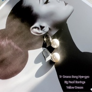 Yellow Dream k-drama Big Pearl Earrings Celebrity Earring Korean Earring Pearl Earring