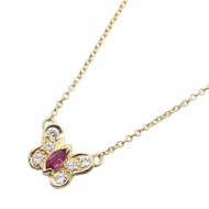 [Pre-owned] Van Cleef & Arpels Papillon Ruby Diamond Necklace, Neck Circumference 31.5/39cm, K18 (Ye