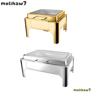 MOLIH Chafing Dish Buffet Set, with Transparent Hydraulic Lid 6/9L Buffet Stove,  Stainless Steel Bu