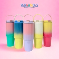 Gradient Tumbler With Handle 890ml Aesthetic Tumbler Viral Tumbler Stainless Steel Tumbler / Viral T