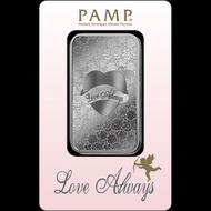 AFZA 1 OZ SILVER .999 PAMP SUISSE LOVE ALWAYS BAR COIN WITH GIFT BOX