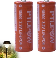(4-Pack 18500 3.2V LiFePO4 Solar Batteries 18500 3.2 Volt 1000mAh Lithium Iron Phosphate Rechargeabl