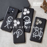 QPC - Aesthetic Macaron Black Case Redmi 13X Redmi 13 4G Redmi 14C Redmi 13C Minimalist Matchman Cas