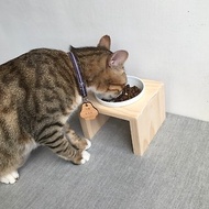 實木寵物餐桌 單口碗架 附瓷碗 防水 貓情人 客製