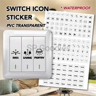 Minimalist Switch Icon Sticker / Electric Electrical Waterproof Label / Suis Icon Elektrik / Sticker Lampu Kipas Dapur