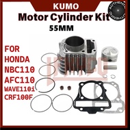 Motorcycle 55mm Cylinder Kit Set 110cc Big To 132cc For Honda Cross Super Cub 110 C110 NBC110 WAVE11