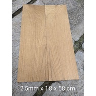 Teak wood veneer 2.5 x 18 x 58 cm wood lamelaas
