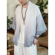 elgini windbreaker windbreaker jacket Ice Silk Robe Chinese Style Three-Quarter Sleeve Hanfu Sunscre
