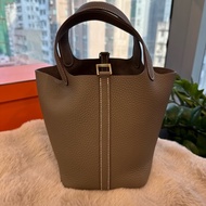 HERMES picotin18 大象灰金扣 stamp k