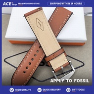 FOSSIL Leather Watch Band - Brown 22mm Quick Release for Men (Thick & Straight Cut, Universal Fit)