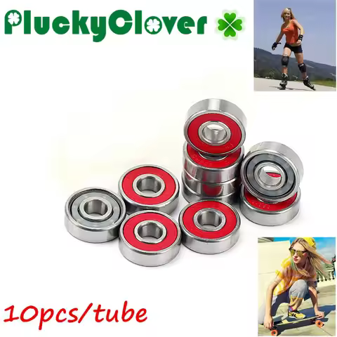 10pcs Red Bearing 608 Double rocker Inline Skates Bearing 608rs Skateboard Roller Skating Bearing Pe