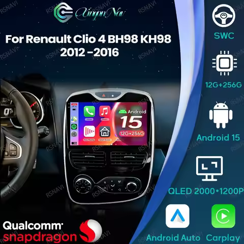 Android 15 For Renault Clio 4 BH98 KH98 2012 -2016 Stereo AUTO Car Radio Viedo Player Qualcomm GPS N