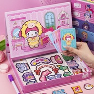 Đồ Chơi Thay Trang Phục Nam Châm Công Chúa Kuromi Melody Elsa Sticker Dán Thủ Công Thay Đồ Cho Bé