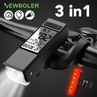 Newboler 自行車車速帶 LED 自行車燈 1000 流明自行車前燈帶喇叭 Type-C 可充電自行車頭燈夜間騎