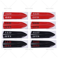 Blade Shape GTI Side Fender Emblem Badge For Volkswagen Golf 7 Mk7 Golf 8 Mk8 GTD 3D ABS Car Sticker