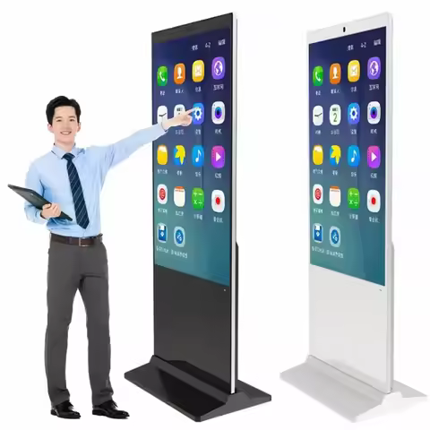 Best Selling 55 65 75 Inch Smart Kiosk Vertical LCD Advertising Display Digital Signage Totem Floor 