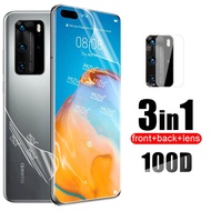 3-in-1 100D Hydrogel Soft Film For Huawei P40 Lite P40 Pro P 40 Light E P40Lite P40Pro Back Screen Protector Camera Lens Glass