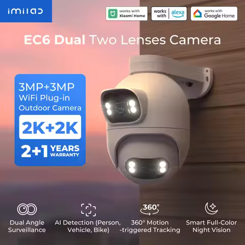 IMILAB Outdoor Surveillance Camera Dual Lens 360° PTZ Camera Colour Night Vision WiFi/LAN 7/24 Work 
