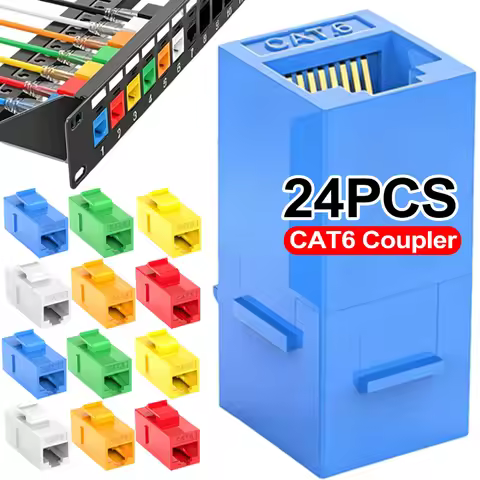 Colorful RJ45 Cat6 Straight-Through Keystone Module Extender Adapter CAT 6 Couplers Plug CAT6 Inline