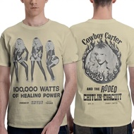 T-shirt lelaki bercorak koboi, Carter, T-shirt kasual dengan cetakan album Beyonce. T-shirt kapas ga