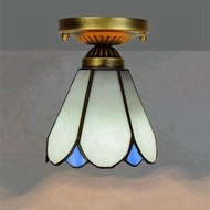 CHENRUI ยุโรปเมดิเตอร์เรเนียนแสงเพดานขนาดเล็ก ชนบทสร้างสรรค์กระจกสีย้อนยุคเคลือบเพดานแสงทางเดินระเบี