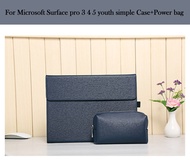 Microsoft Surface Pro 5 4 3 Youth simple Case Bag Genuine Leather cover+Free Power bag