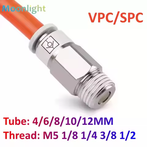 Pneumatic Check Valve SPC VPC M5 1/8 1/4 3/8 1/2" BSP Thread Air Pipe Quick Check Valve One-way Valv