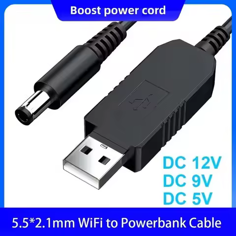 5V to 12V9V Power Cable 5.5*2.1mm USB DC Adapter Wire usb Boost Module Converter Via Powerbank For R