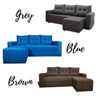 L-shape sofa/3seater +stool/3seater sofa/3seater fabric sofa /modern L/sofa kecil/sofa budget/sofa murah