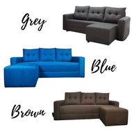 L-shape sofa/3seater +stool/3seater sofa/3seater fabric sofa /modern L/sofa kecil/sofa budget/sofa m