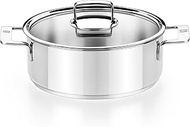BRA COOKWARE Signature Casserole w/Glass Lid | 9.5 inches - 4 quarts Professional Pot | Stainless St
