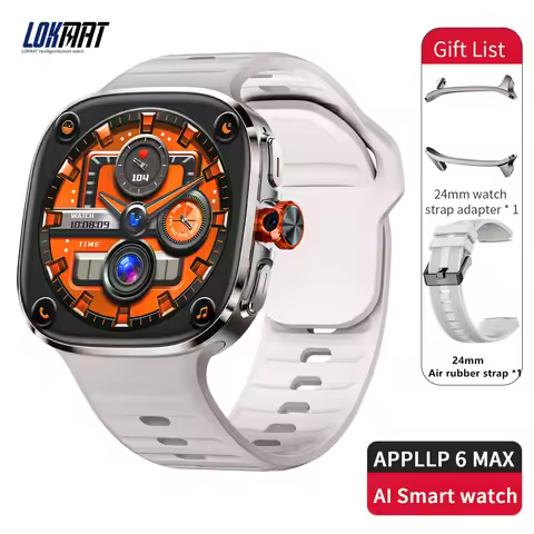 LOKMAT APPLLP 6 Max Android Smart Watch Phone AMOLED Screen Rotating Camera 4G Phone Calls Wifi Vide