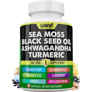 Wixar Sea Moss 3000mg Black Seed Oil 2000mg  1000mg Turmeric 1000mg Bladderwrack 1000mg Burdock 1000