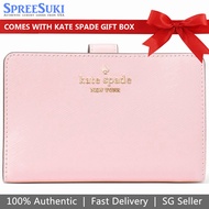 Kate Spade Wallet In Gift Box Medium Wallet Medium Compact Bifold Wallet Conch Pink # KC580