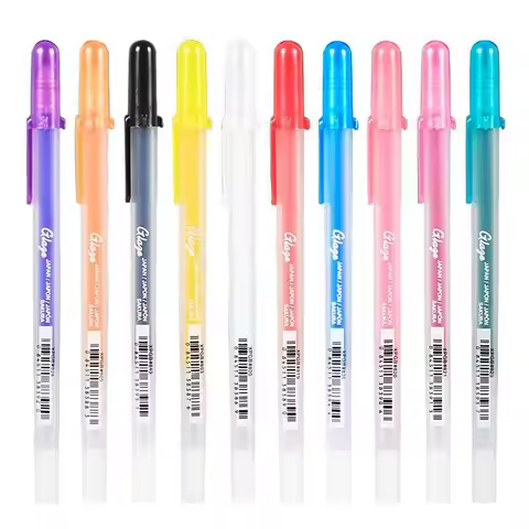 10 Colors SAKURA Gelly Roll 3D Bright Gel Pens Highlight Marker for Journaling Art Drawing Classic W