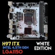 {ReadyStock} H97 ITX LGA1150 White Motherboard Intel 4th 5th Gen Desktop PC gaming JGINYUE